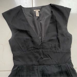 J.Crew V Neck Black Silk/Chiffon Cocktail Dress